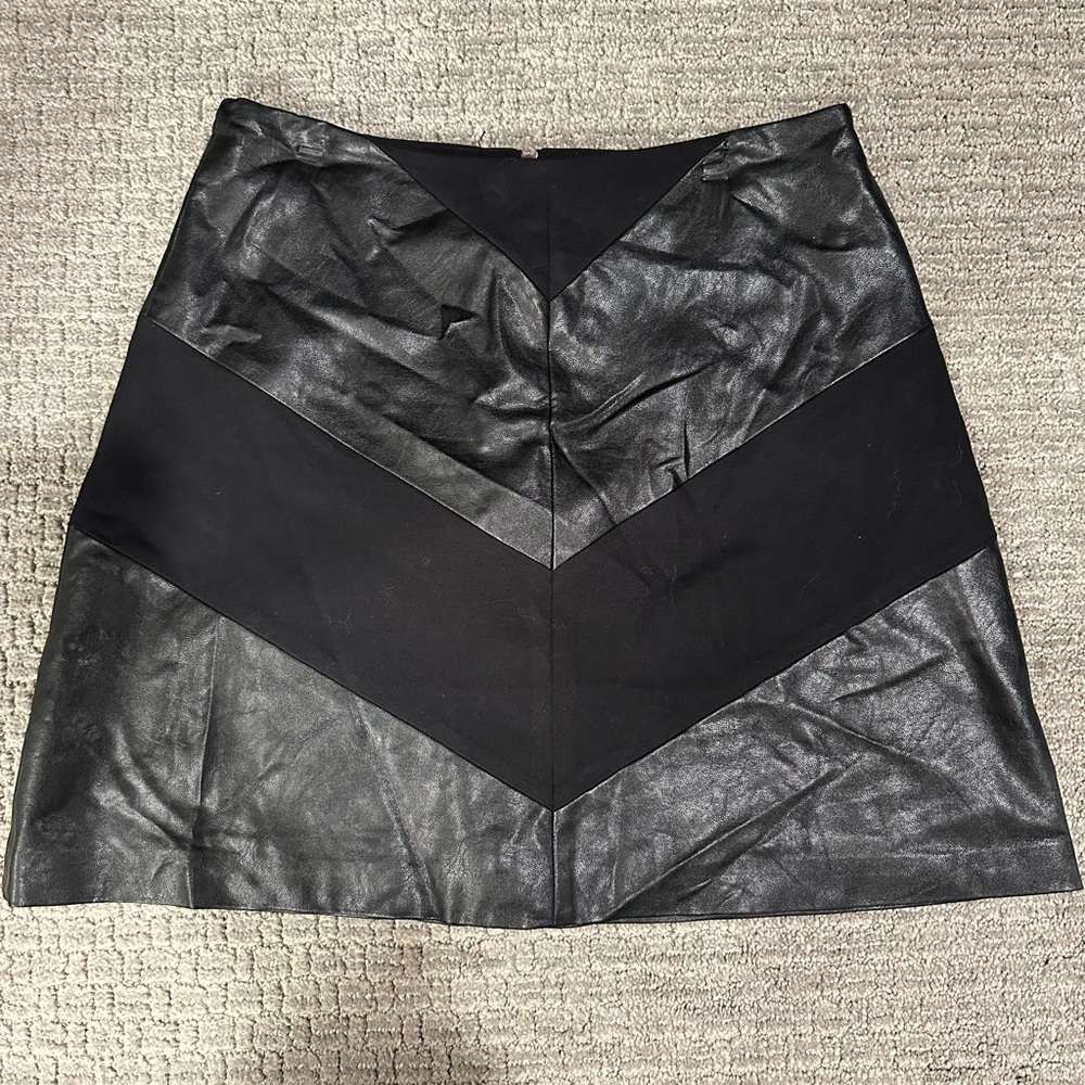 Vince Camuto Black Leather Skirt